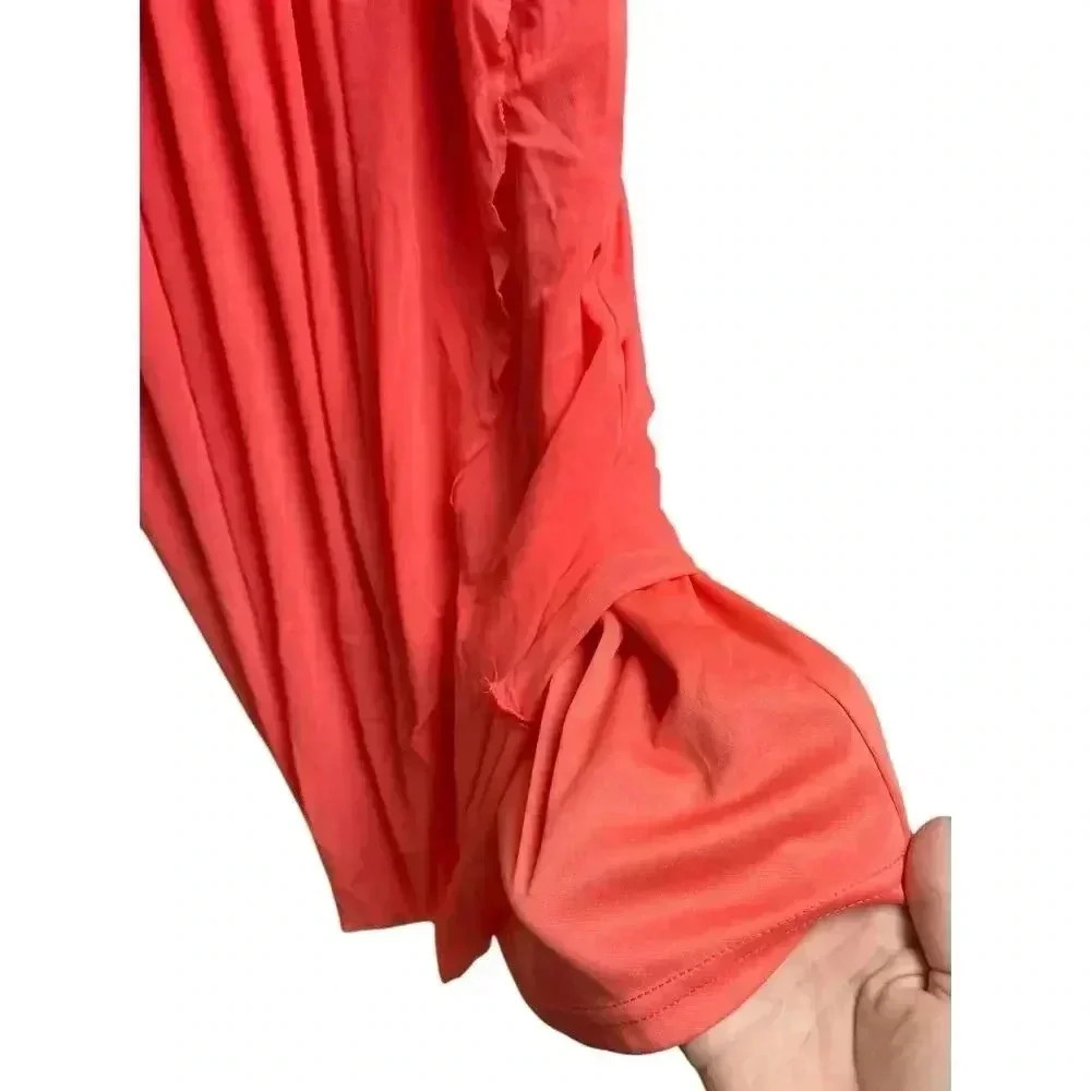 Asos Maternity Mesh Keyhole Dress Peach/Orange Size 6 - Picture 6 of 14